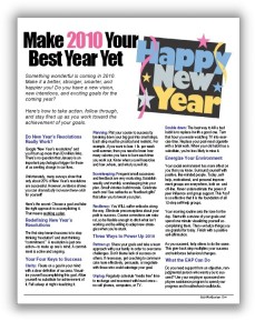 health and wellness tip sheet